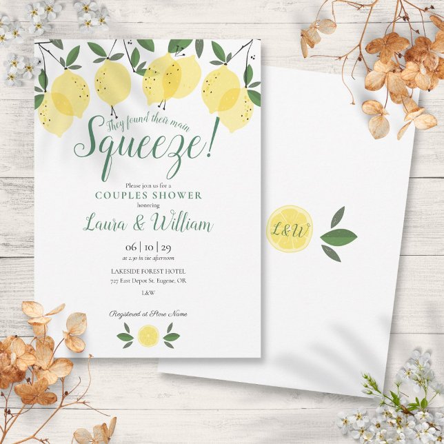 Main Squeeze Lemons Couples Shower Invitation (Main Squeeze Lemons Couples Shower Invitation)