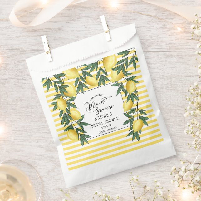 Main Squeeze Lemons Tropical Bridal Shower Favour  Bags (Clipped)
