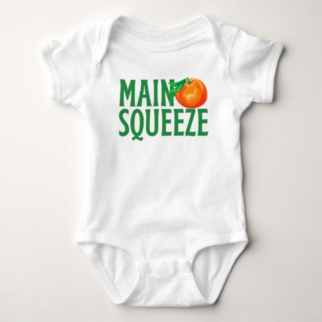 Main Squeeze Orange Baby Bodysuit (Front)