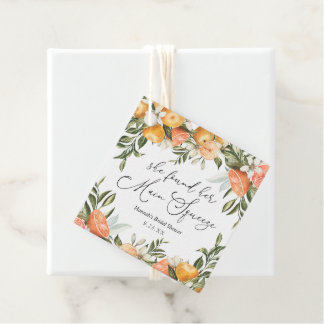Main Squeeze Orange Bridal Shower Favour Tags