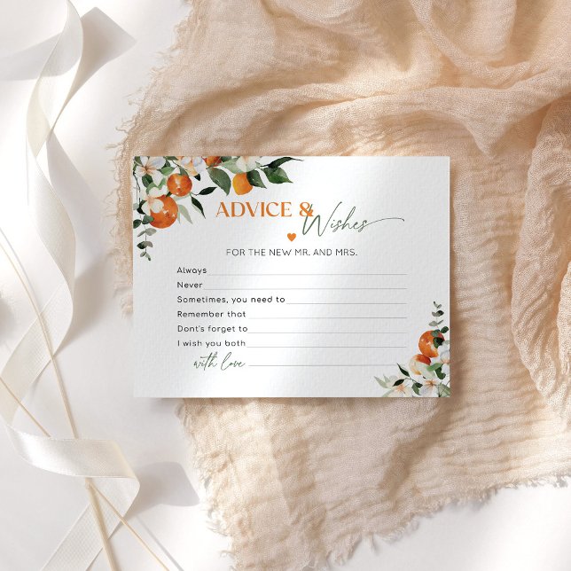Main squeeze oranges advice and wishes bridal card (Creator Uploaded)