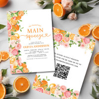 Main Squeeze QR Code Orange Citrus Bridal Shower