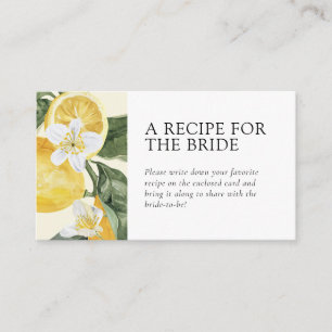 Main Squeeze Recipe Request Bridal Shower Enclosure Card