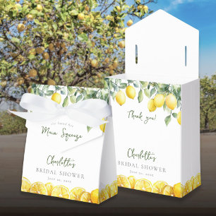 Main Squeeze Watercolor Lemons Bridal Shower Favour Box