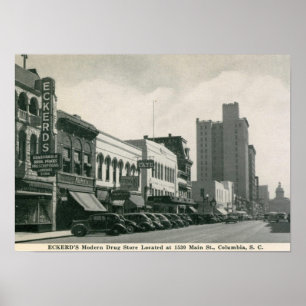 Main St., Columbia, SC Vintage Poster