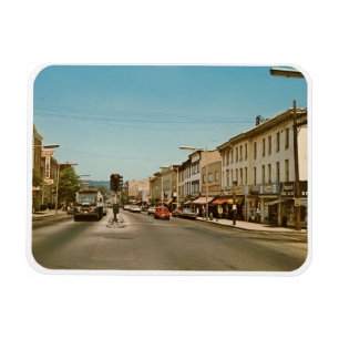 Main St., Danbury, CT Vintage Postcard Magnet