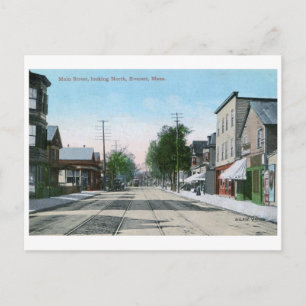 Main St., Everett, Massachusetts Vintage Postcard