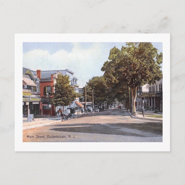 Main St., Hackettstown, NJ 1910 Vintage Postcard (Front)