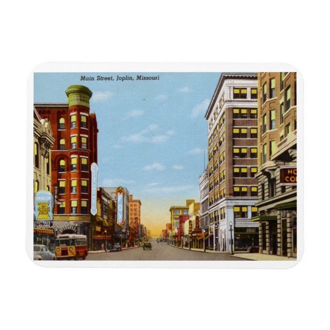 Main St., Joplin, Missouri Vintage  Magnet (Horizontal)