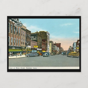 Main St., Keokuk, Iowa Vintage Postcard