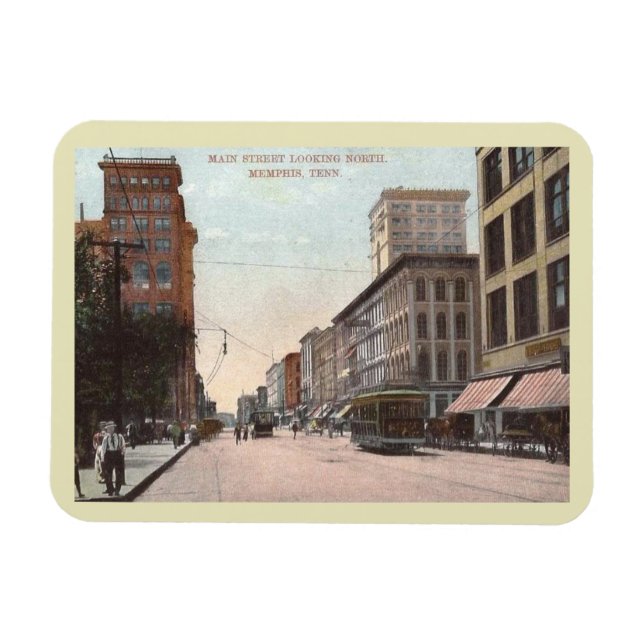 Main St., Memphis, Tennessee Vintage Style Magnet (Horizontal)