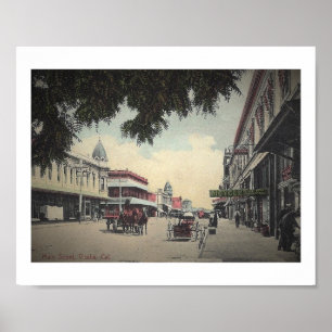 Main St., Visalia, California Vintage Poster
