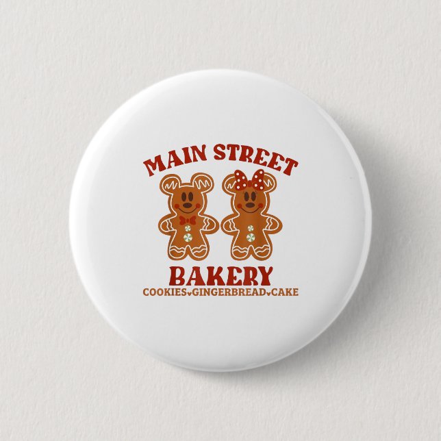 Main Street Bakery Cookies Gingerbread Cake Christ 6 Cm Round Badge (Front)