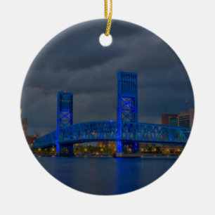 main street bridge Jacksonville FL Ceramic Tree Decoration