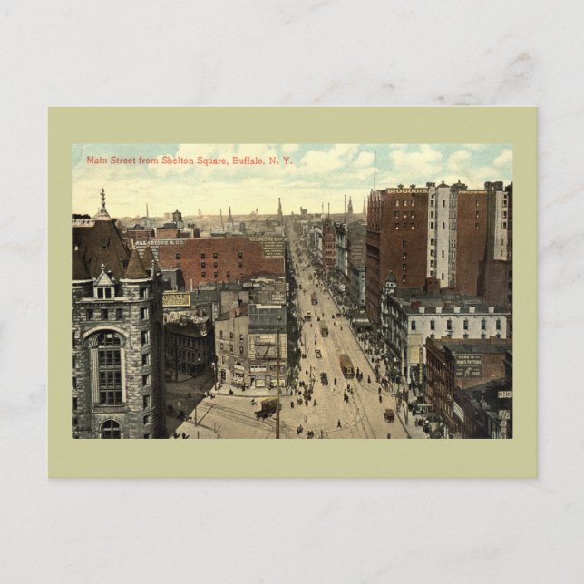 Main Street, Buffalo NY 1912 Vintage Postcard (Front)