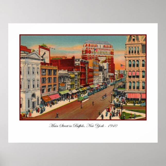Main Street - Buffalo, NY Vintage Poster (Front)