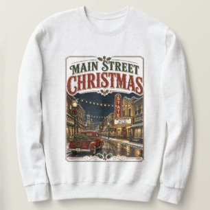 Main Street Christmas Vintage Red Truck Sweatshirt