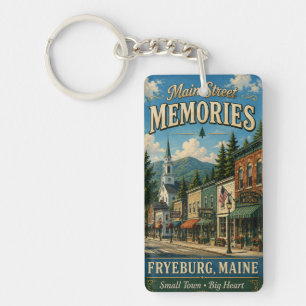 Main Street Memories Fryeburg Maine Rectangle Key Ring