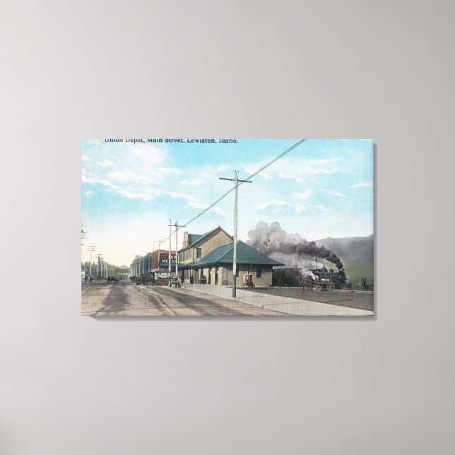 Main Street View of Union DepotLewiston, ID Canvas Print (Front)