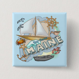 Maine 15 Cm Square Badge