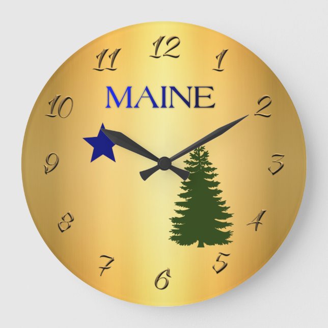 Maine (1901) flag large clock (Front)