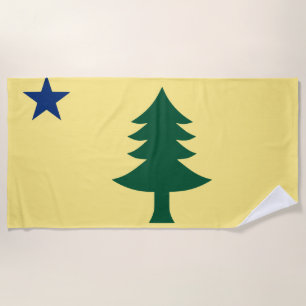 Maine 1901 State Flag Beach Towel