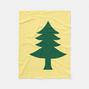 Maine 1901 State Flag Fleece Blanket