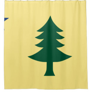 Maine 1901 State Flag Shower Curtain