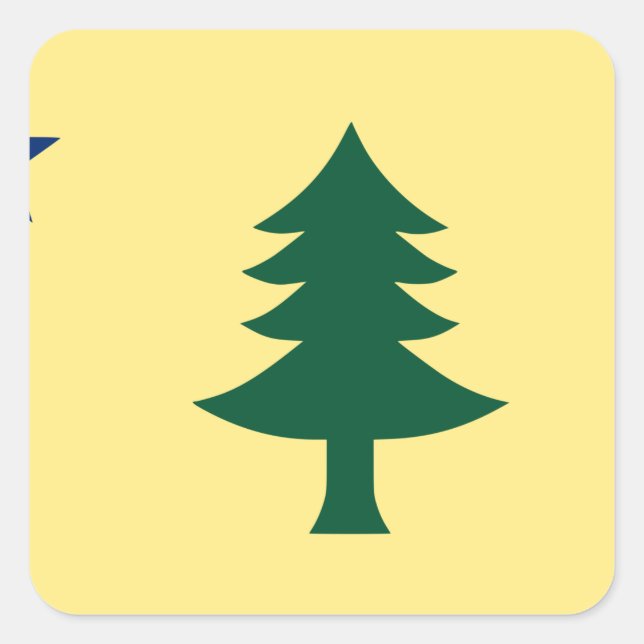Maine 1901 State Flag Square Sticker (Front)