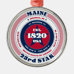 Maine 23rd State Christmas Ornament