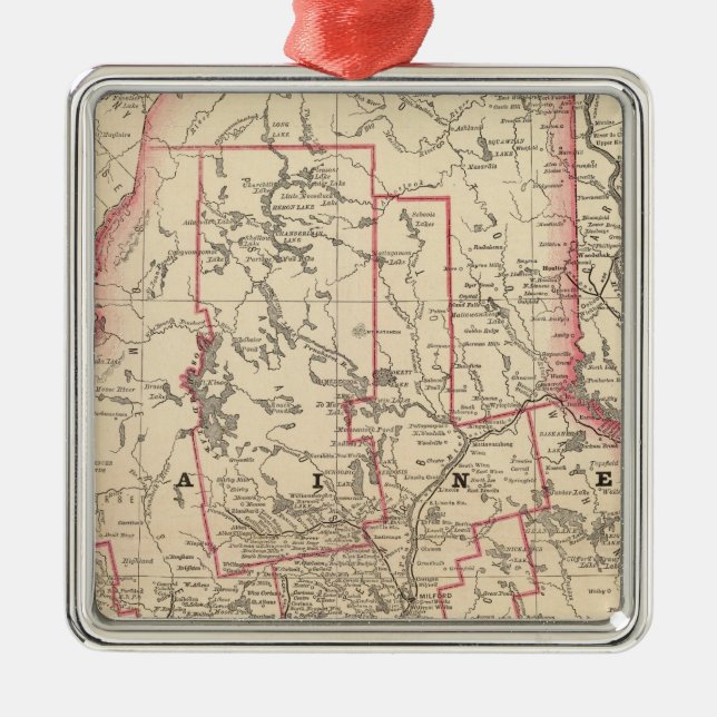 Maine 6 metal tree decoration (Front)