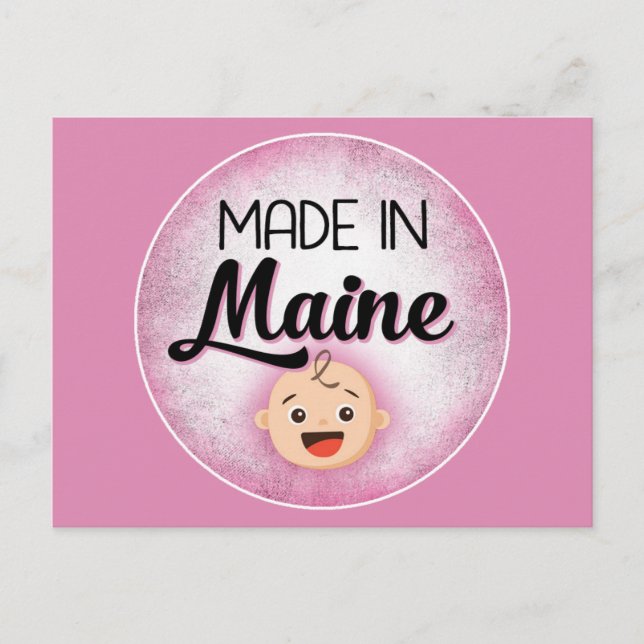 Maine Baby Funny Pink New Girl Postcard (Front)