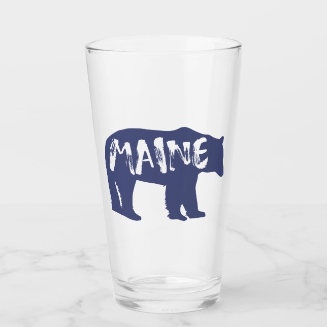 Maine Bear Glass (Front)
