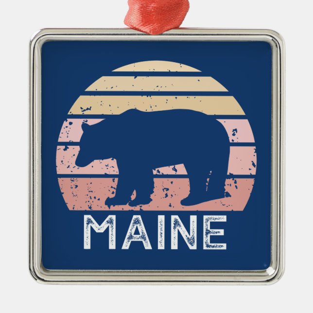 Maine Bear Metal Tree Decoration (Front)