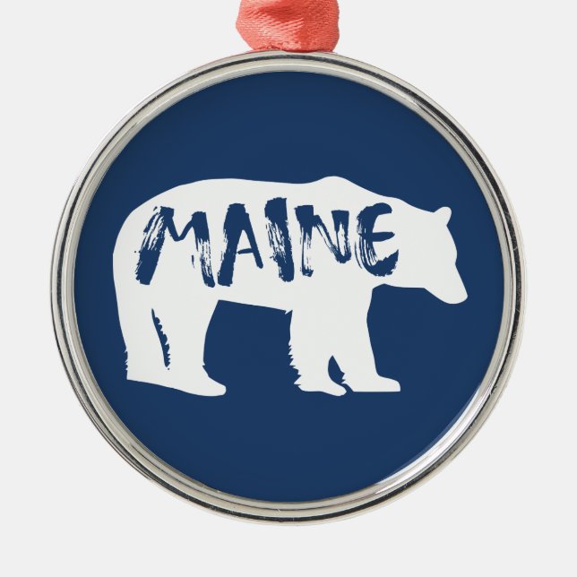 Maine Bear Metal Tree Decoration (Front)
