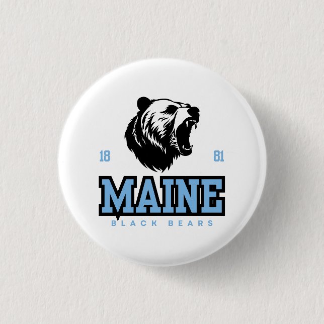 Maine Black Bears – Fearless Baseball Spirit 3 Cm Round Badge (Front)