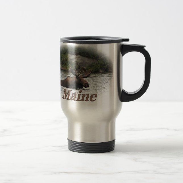 Maine Bull Moose Travel Mug (Right)