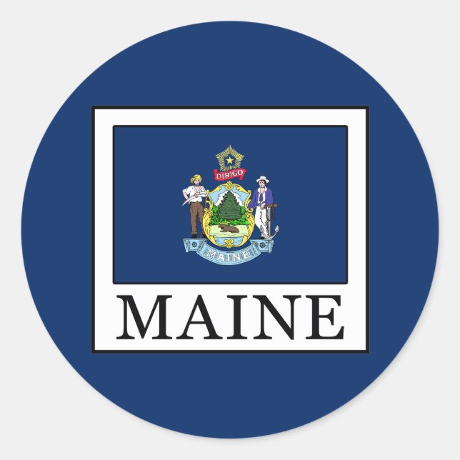 Maine Classic Round Sticker (Front)
