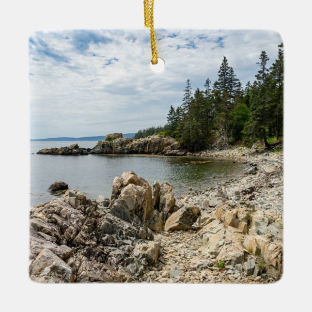 Maine coast ceramic ornament (Front)