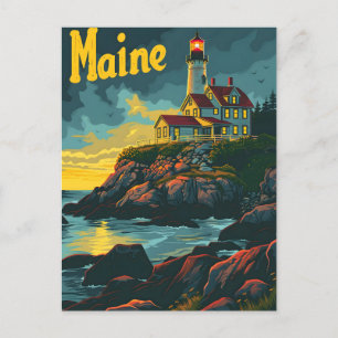 Maine Coastal Beacon: Lighthouse Majesty Postcard