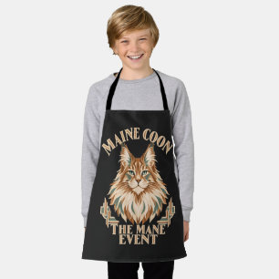Maine Coon Art Deco Cat in Warm Earth Tones Apron