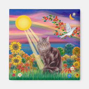 Maine Coon Cat 10 - Autumn Sun Magnet