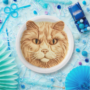 Maine Coon Cat 3D Inspired Paper Plate