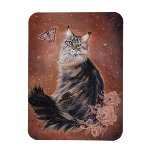 Maine coon cat art by Renee Lavoie  Magnet