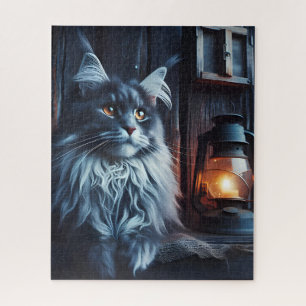MAINE COON CAT ART JIGSAW PUZZLE