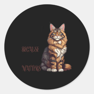 Maine Coon Cat - Because Size S Sticker