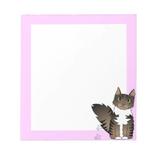 Maine Coon Cat - Brown and White Tabby Notepad