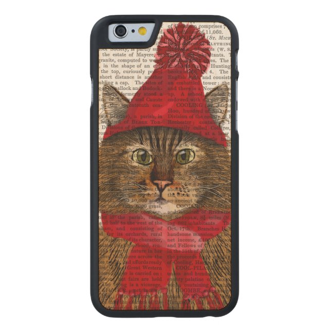 Maine Coon Cat Carved Wood iPhone Case (Back)