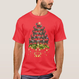 Maine Coon Cat Christmas Tree Lights Funny Xmas Lo T-Shirt