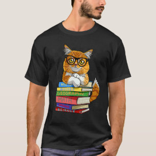 Maine Coon Cat Cute Back To School Chequerboard T-Shirt